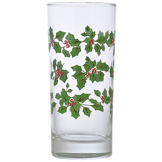 Holly Berry Clear Glass Coolers