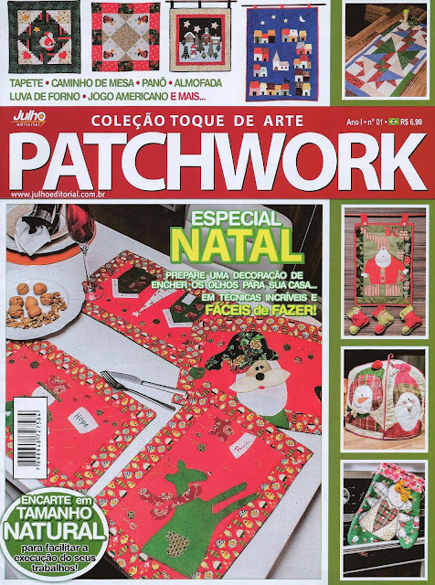 Patchwork, bolsas e afins, Maria Adna,  Maria Adna publica dois artigos na revista Patchwork -01 Coleção Toque de Arte, Julho Editorial, 