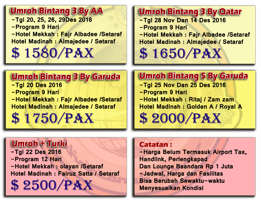 Biaya Paket Umroh Desember Biaya Paket Umroh Desember