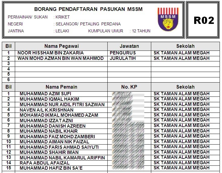 Medium berkongsi informasi: Borang R02 pendaftaran pasukan