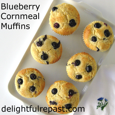 Blueberry Cornmeal Muffins / www.delightfulrepast.com