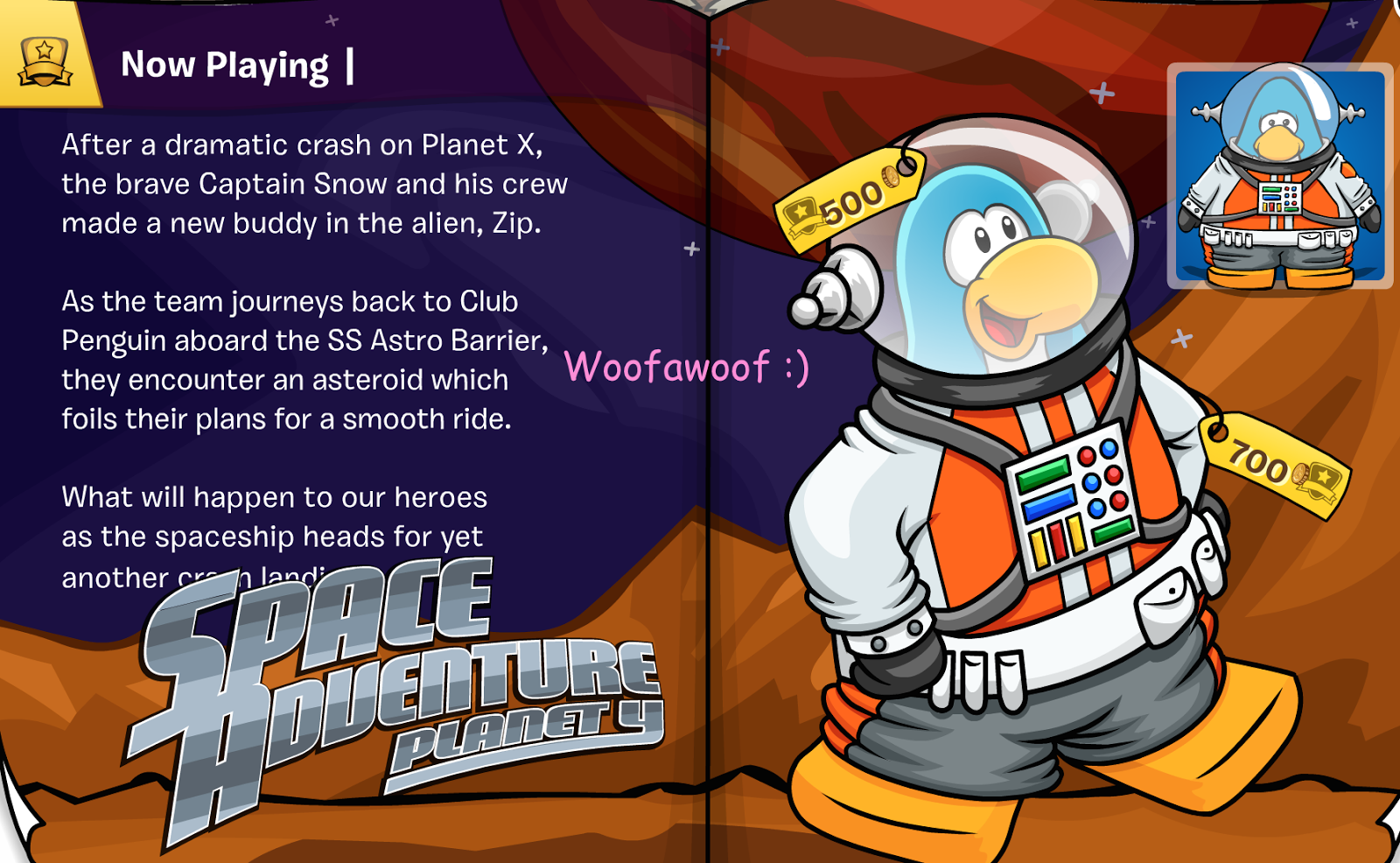 Woofawoof CP Space Adventure Y at the Stage!