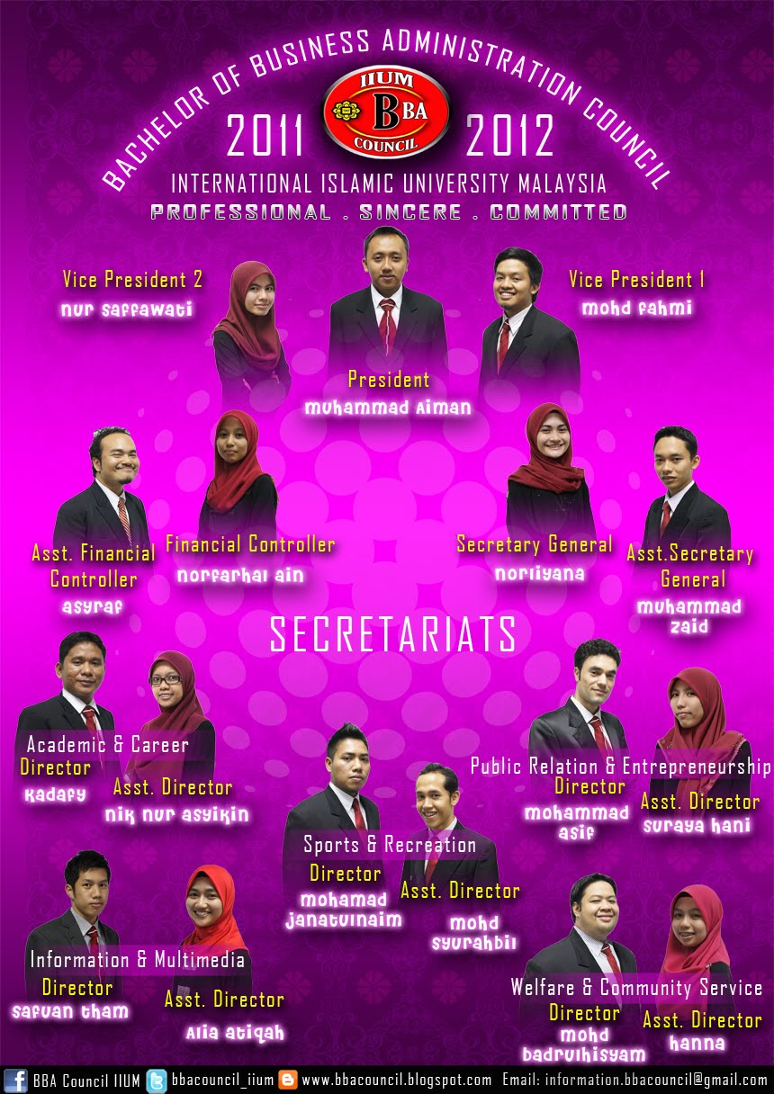 FORMER BBA COUNCIL IIUM (SESSION 2011/2012)