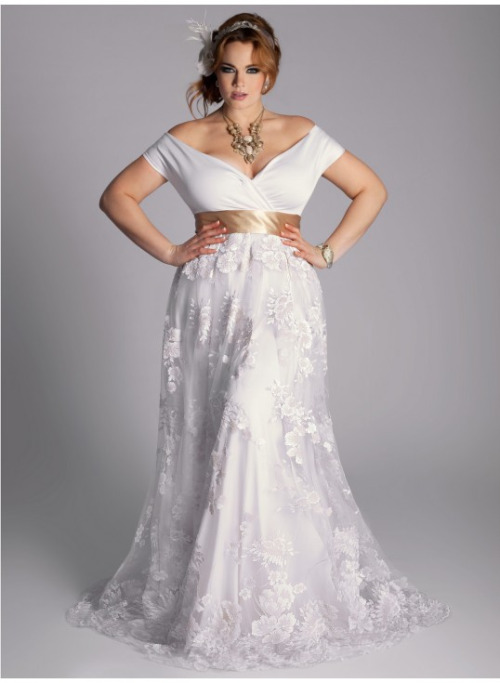Vestido de novia para gordita con escote Vestido de novia para gordita con escote