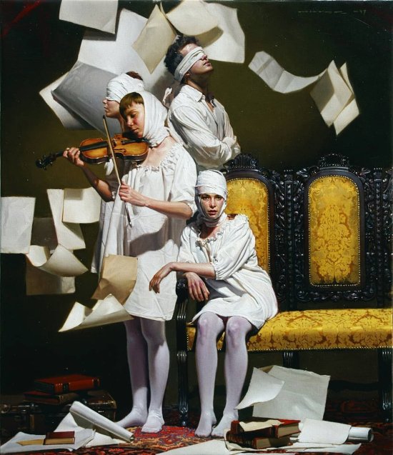 As pinturas a óleo estilo renascentista com toques surreais de Diego Dayer Diego Dayer arte pinturas a óleo estilo renascentista músicos