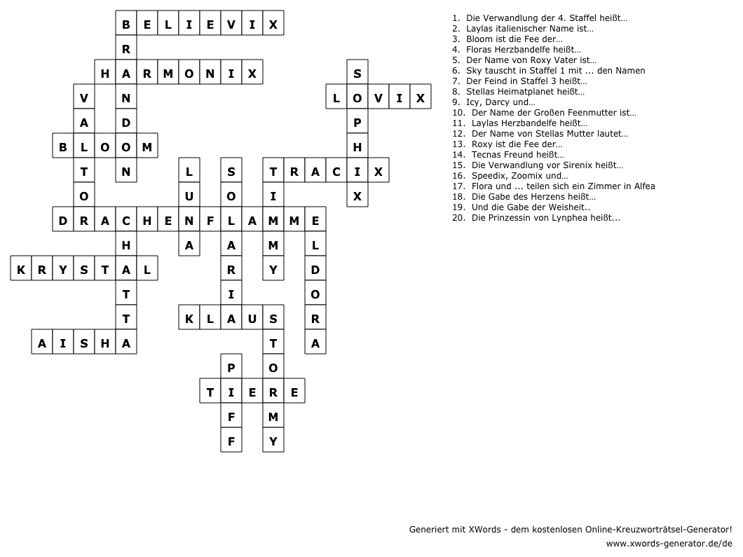 Kreuzwortraetsel Loesungen De