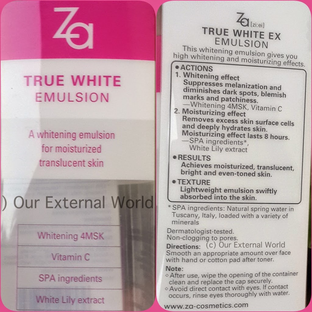 Za True White Emulsion Review