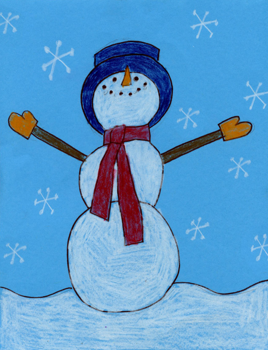 Snowman Drawing Art Projects for Kids