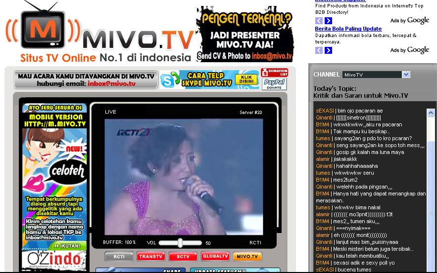 Mivo Tv Indosiar Live Streaming SaAnBlogGer Mivo TV RCTI SCTV