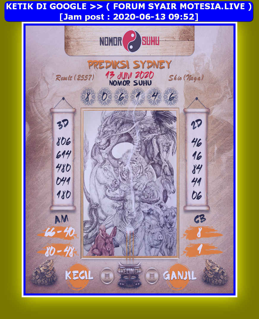 1 New Message Kode Syair Sydney 13 Juni 2020 Forum Syair Togel Hongkong Singapura Sydney