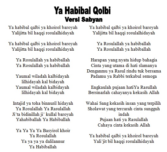 Teks Arab Ya Rasulullah Ya Habiballah Berbagai Teks Penting