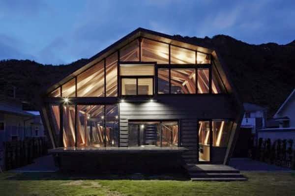 Chiba Gorgeous Wood And Glass House Design With Mountains And Ocean As Its Neighbors
