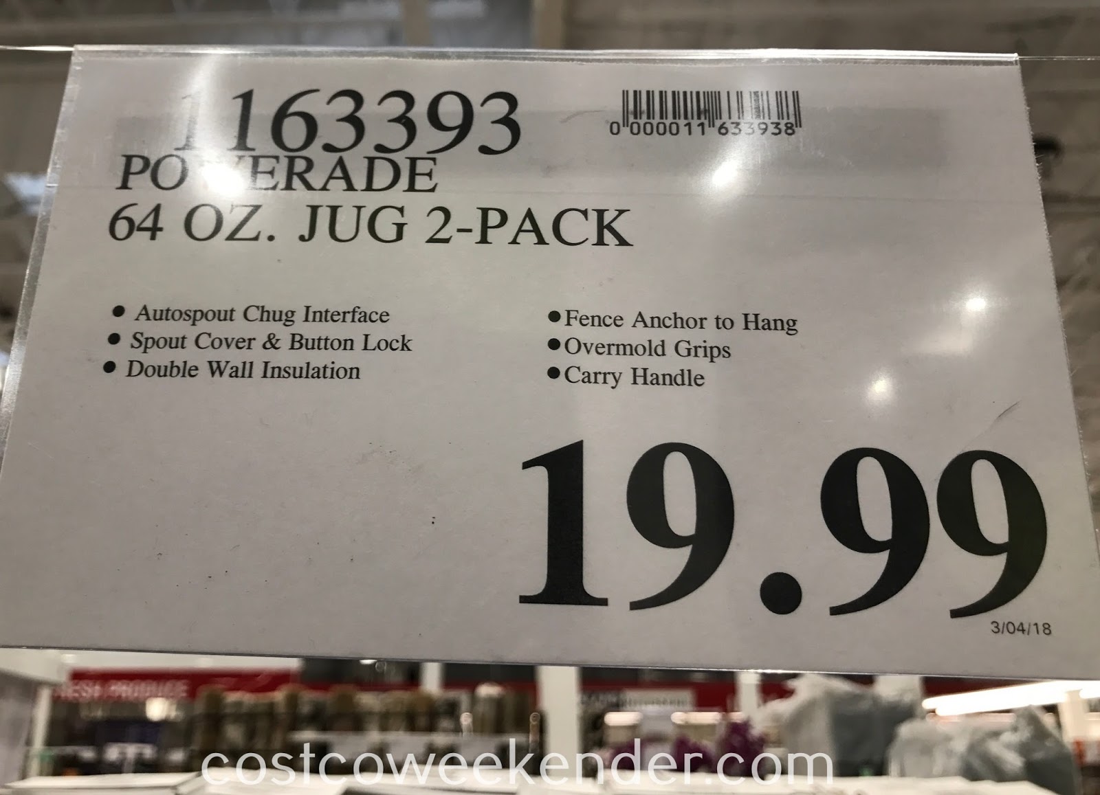 Powerade 64oz Pro Jug (2 pack) Costco Weekender