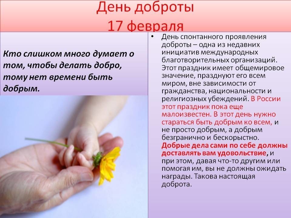17 февраля день доброты
