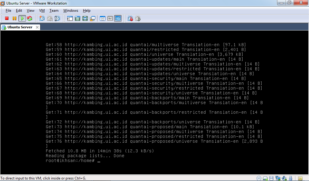 Insert repository lokal dan instalasi openssh pada ubuntu server 12 04
