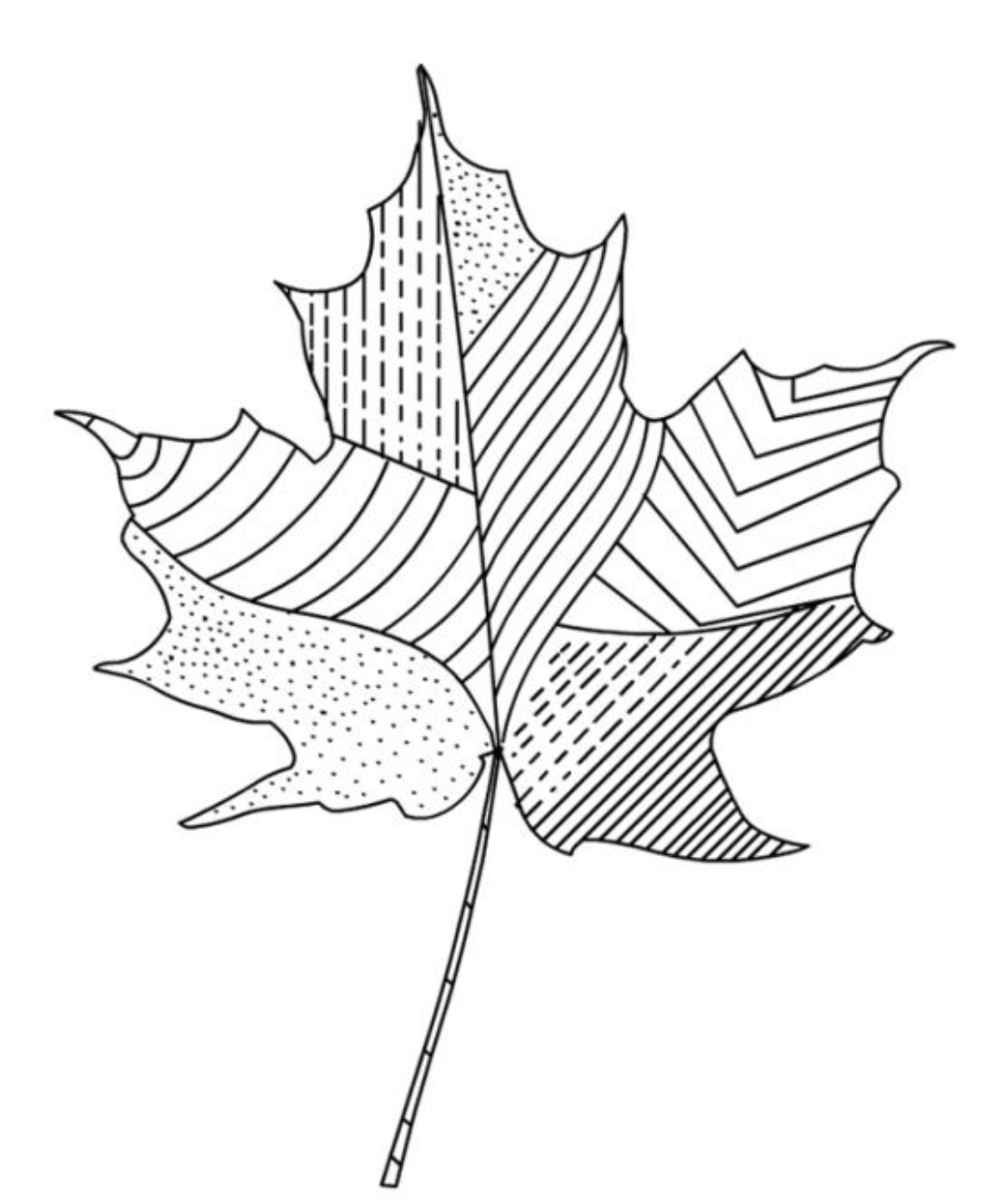 Дудлинг кленовый лист