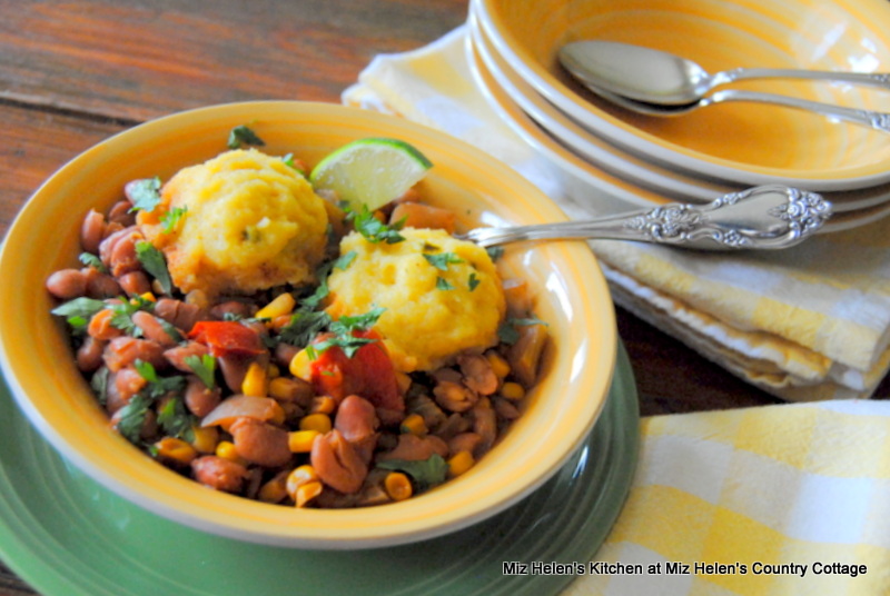 Slow Cooker Pinto Bean Stew with Corn Bread Dumplings