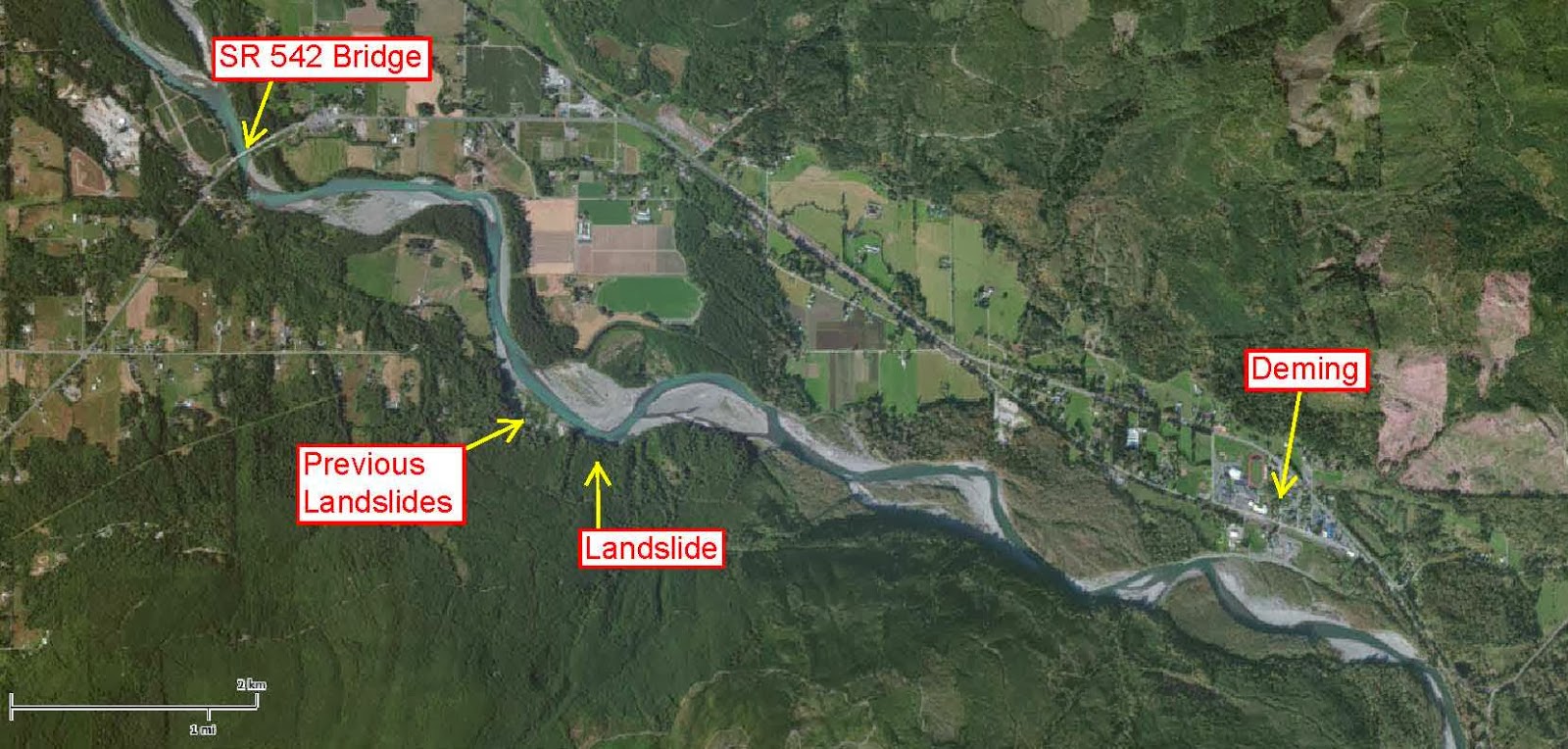 Reading the Washington Landscape Nooksack River Blocking Landslide