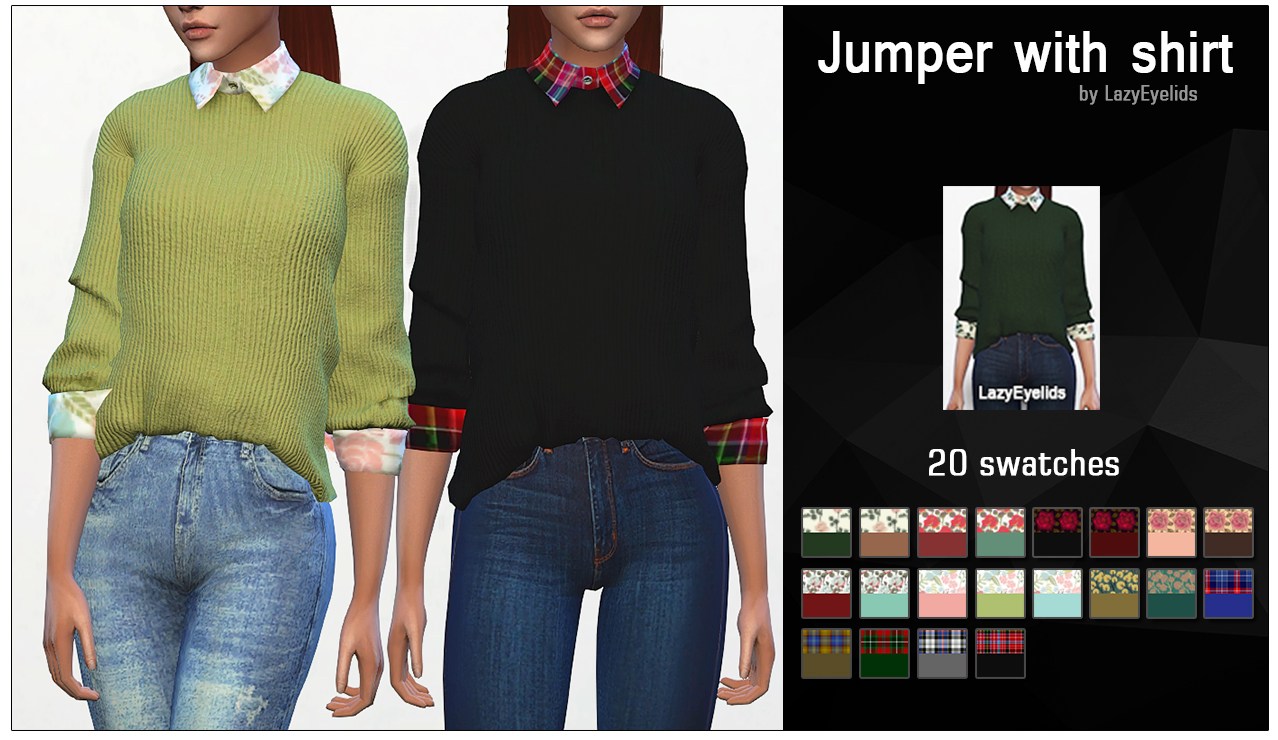 Sims 4 cc TS4 Jumper with shirt