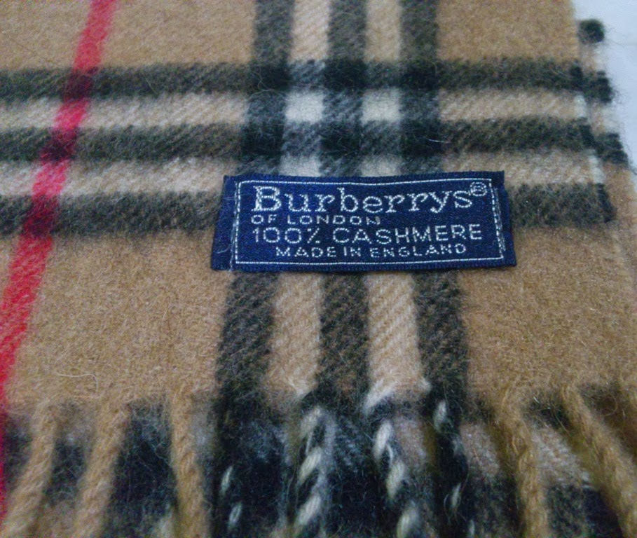 vintage burberry scarf label