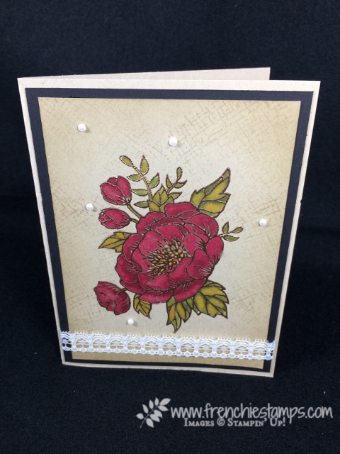 Birthday Blooms, Stamping Blends, Crumb Cake Card Stock color, Stampin'Up!, Frenchie Stamps,