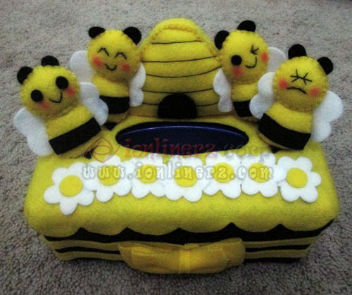 Jual Kotak / Sarung / Tempat Tisu, Toples Kue Flanel Set Karakter Kartun Lebah Jual Kotak / Sarung / Tempat Tisu, Toples Kue Flanel Set Karakter Kartun Lebah