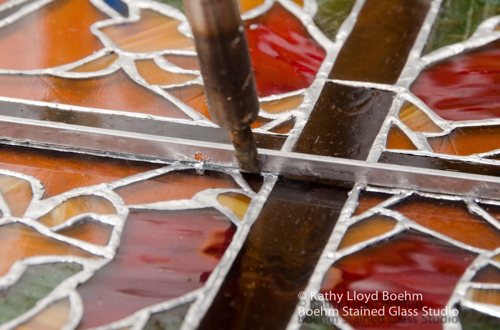 Boehm Stained Glass Blog Rug Design in Stained Glass Soldered and Framed
