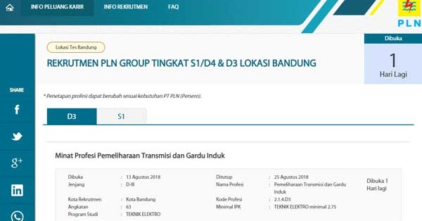 Lowongan Kerja Bumn 2018 Pt Pln Persero 13 25 Agustus 2018 Abi Awam Bicara