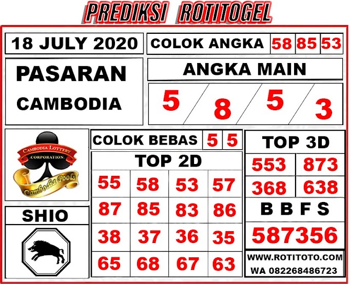 Togel Hari Ini Kamboja Yg Keluar 2020
, Prediksi Nomor Keluar Sydney Hari Ini Senin 13 July 2020