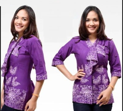 Model Baju Batik Kantor Wanita Kombinasi