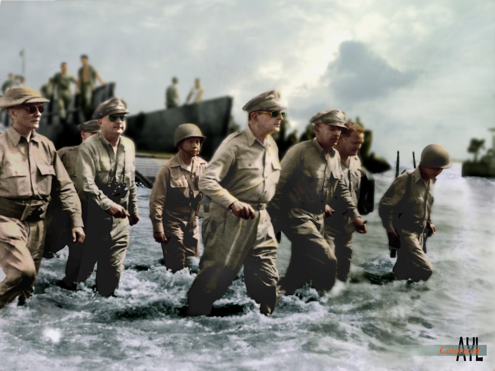 Colors for a Bygone Era General Douglas MacArthur landing in Leyte