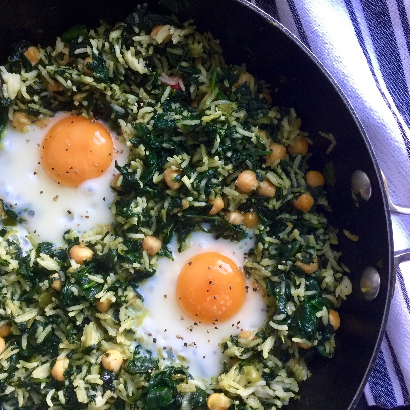 mani in pasta Riso con spinaci e ceci Spinach and Chickpea Rice