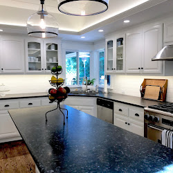 farmhouse modern kitchen garage before appliance island
