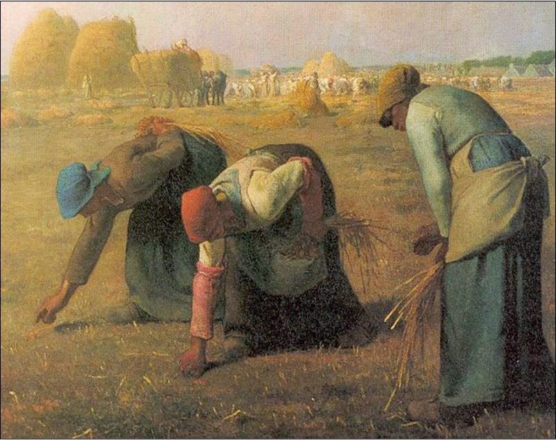 HISTORIA DEL ARTE temas, imágenes y comentario ** MILLET. EL Ángelus y Las Espigadoras