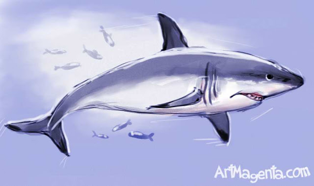 Great White Shark is a drawing by ArtMagenta