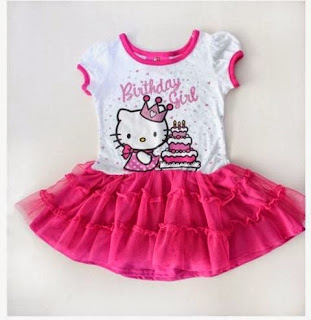 Dress tutu hello kitty ulang tahun warna pink lucu Dress tutu hello kitty ulang tahun warna pink lucu