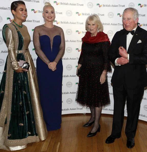 Prince Charles, the Duchess of Cornwall, American musician Katy Perry and Indian businesswoman Natasha Poonawalla