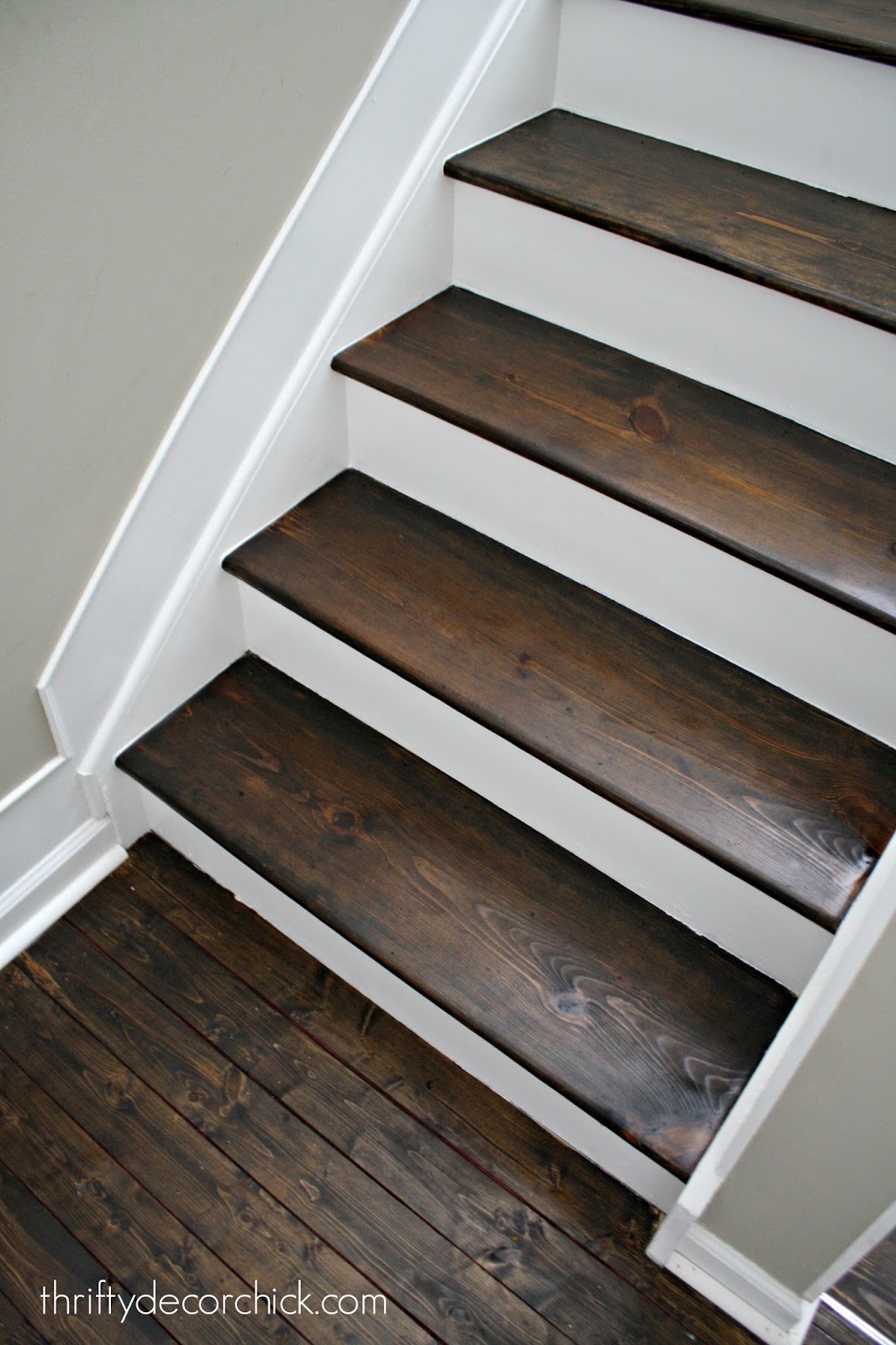 Wood And White Stair Makeover Thrifty Decor Bloglovin