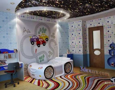 fiber optic star ceiling, starry sky stretch ceiling lighting ideas for kids room