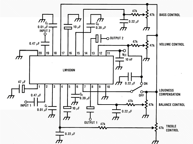 Bass and Treble Tone Control circuit ~ Diagram circuit