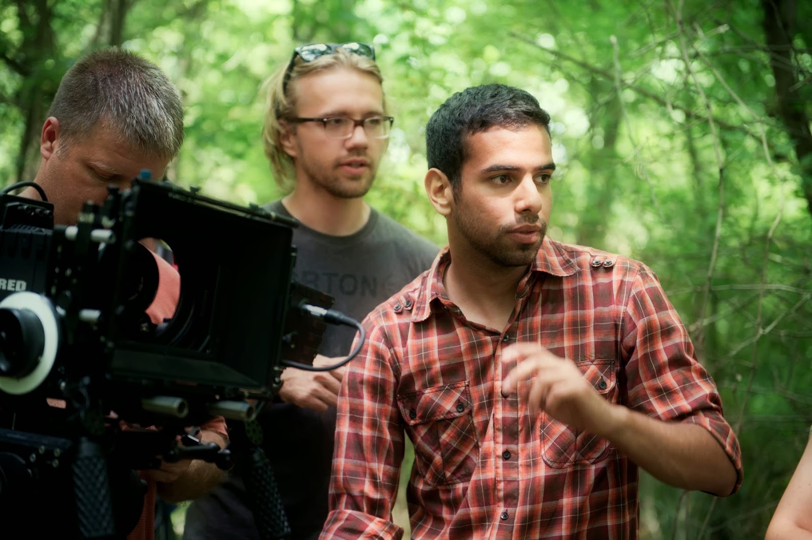 Conrad Faraj, right, sets the scene on the set of 'The Wind is Watching'