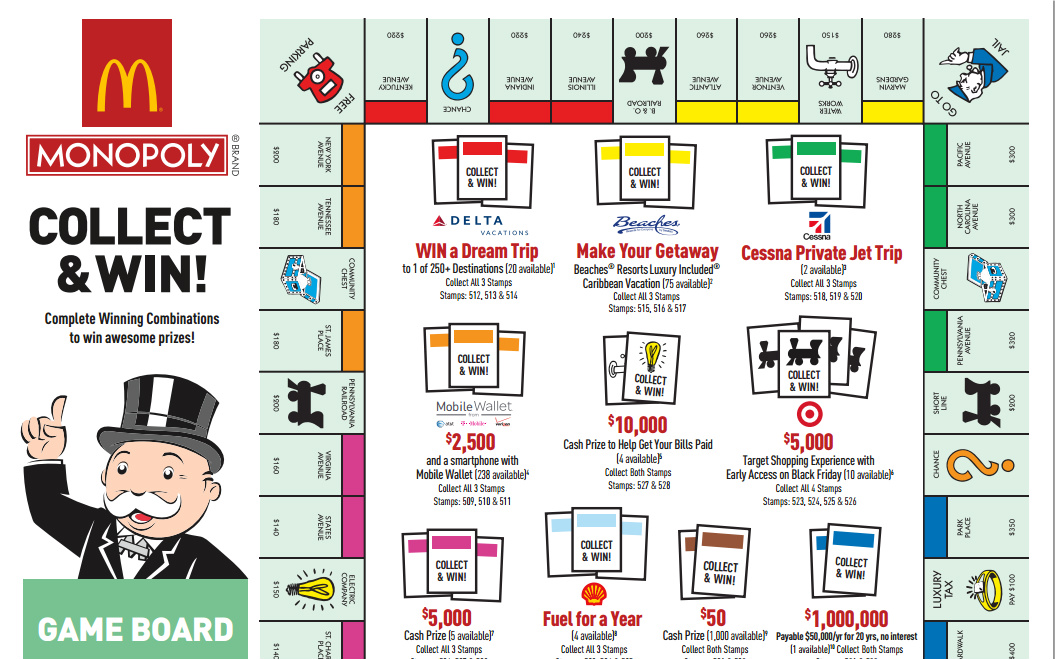 Vergil's Blog McDonald’s Monopoly Game 2016