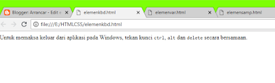 Struktur DOKUMEN HTML5 #4 : ELEMEN-ELEMEN FRASE elemen <kbd>