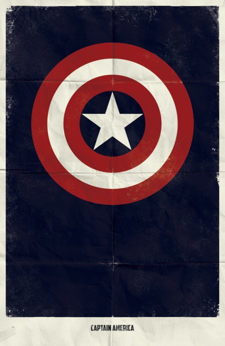 marko manev ilustração poster minimalista super heróis marvel Capitão América