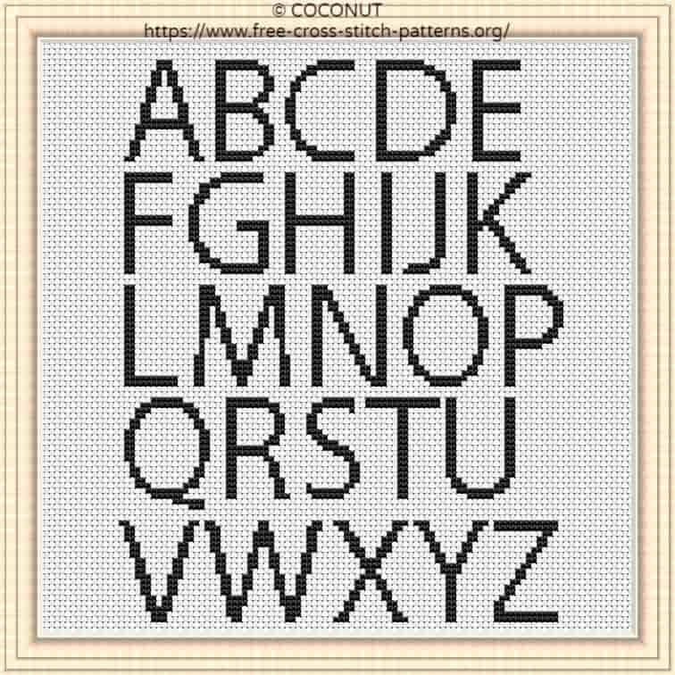Free and Easy Printable Cross Stitch Pattern Alphabet