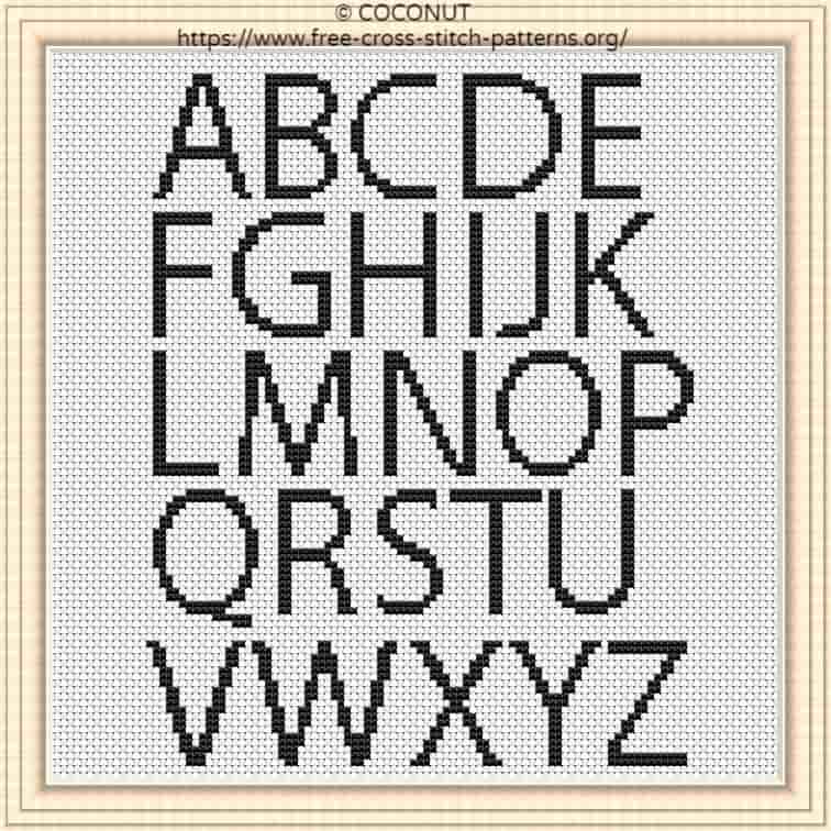 ALPHABET 1 FREE AND EASY PRINTABLE CROSS STITCH PATTERN Free Cross Stitch Pattern