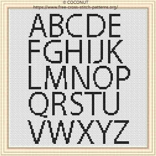 ALPHABET #1, FREE AND EASY PRINTABLE CROSS STITCH PATTERN