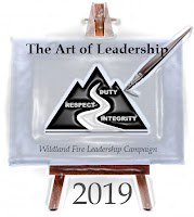 Wild Forest Fire Leadership Challenge 2019 Logo - Easel with WFLDP Logo and Brush