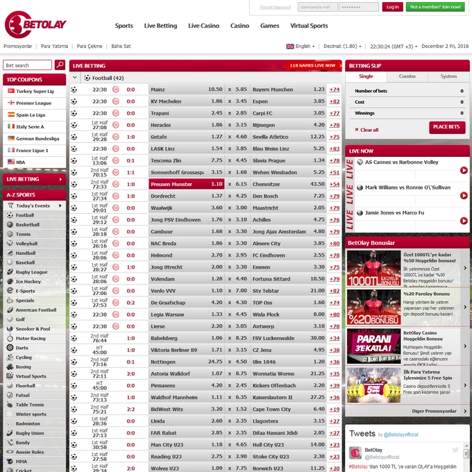 BetOlay Bookmaker BetOlay Screen