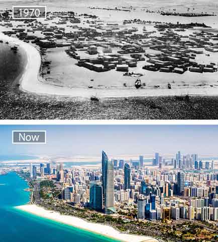 Abu Dhabi - Uni Emirat Arab (1970 - Sekarang) Foto Kota Besar Dunia Before After